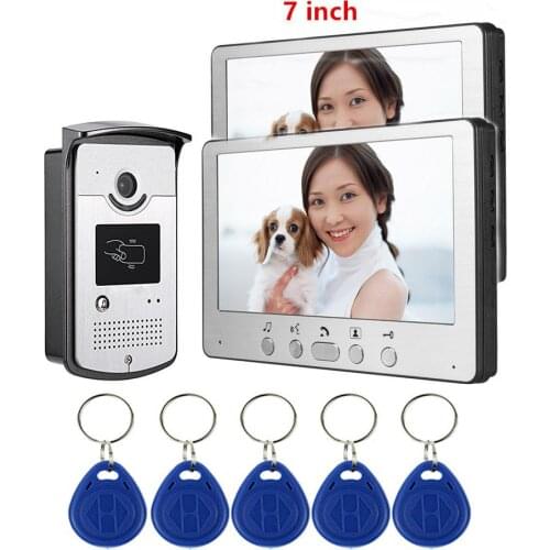 Video Door Intercom Entry System Kit Wired Video Doorbell Phone Rainproof Call Panel IR Camera for Home Villa Building Apartment