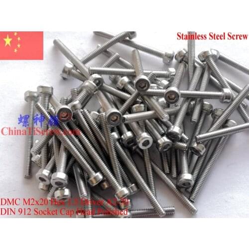 DIN 912 Stainless Steel screws M2x20 A2-70 Polished ROHS 100 pcs
