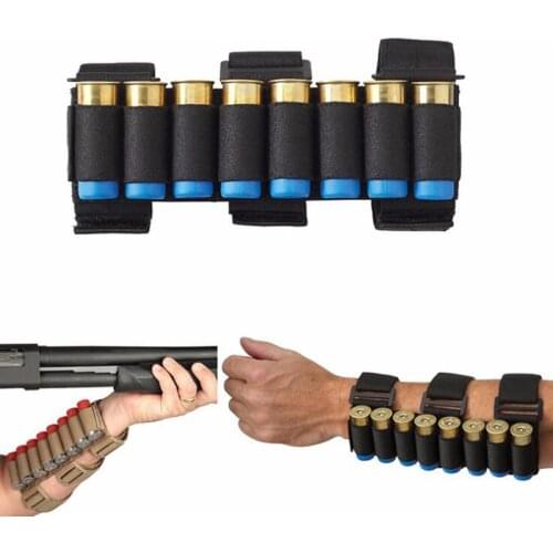 Military Tactical 8 Rounds 12 Gauge GA cartridge Rifle Buttstock Ammo Shell Carrier Shotshell Holder Arm Pouch Hunting Mag Bag