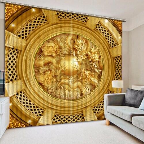 Top Classic 3D European Style High Quality Costom europe curtains bedroom blackout curtains