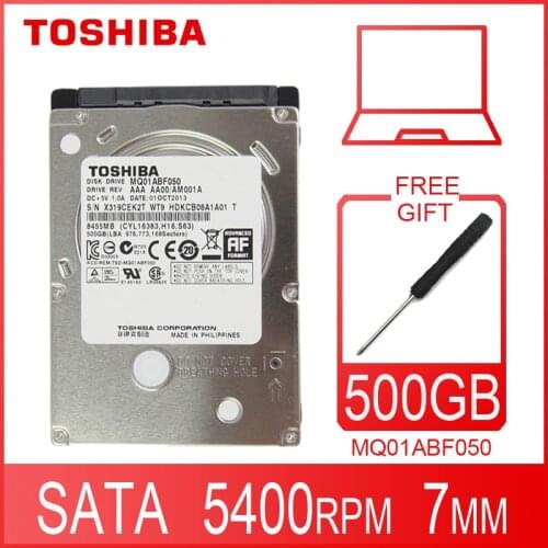 TOSHIBA Laptop Hard Drive Disk 500GB 500G Internal HDD HD 2.5" 5400 RPM 8M Cache 7mm SATA 2 MQ01ABF050 Original New for Notebook