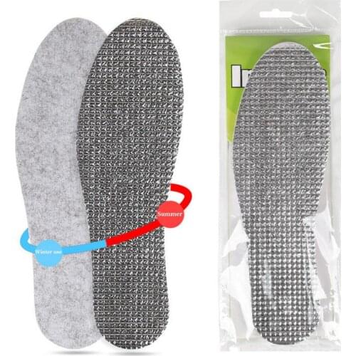 Winter Warm Aluminum Foil Felt Insoles, Sweat-absorbent, Breathable, Casual Insoles, Comfortable Shock-absorbing Sports Insoles