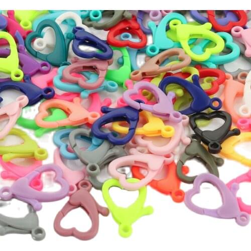 20Pcs 29x19x5mm Plastic Colorful Lobster Clasp Hook Clips Connectors For Key Chain Hooks DIY Jewelry Making Supplies Accessories