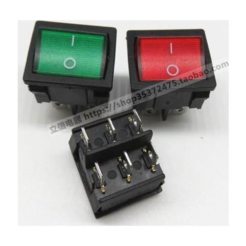 20pcs rocker switch self locking 250V 6A switch 4/6Pin 2 gear KCD5-201 20*23mm for power supply
