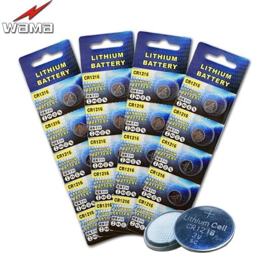 20pcs/4pack Wama New CR1216 3V Lithium Button Cell Batteries Watch Coin Battery Car Remote Control ECR1216 DL1216 BR1216 LM1216