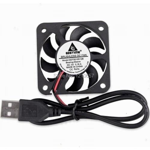5 PCS LOT Gdstime DC 5V USB 50mm 50x10mm 5CM 5010 Cooler Motor Brushless Cooling Fan