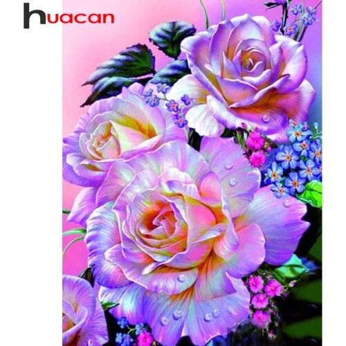 Huacan Diamond Embroidery Complete Kit Rose Gift 5D DIY Diamond Painting Full Square Flowers Mosaic Creative Hobbies Home Decor