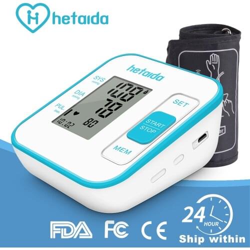 HeTaiDa Automatic Tonometer Digital Arm Tensiometer Heart Rate Monitor Upper Arm Blood Pressure Monitor Medical Sphygmomanometer