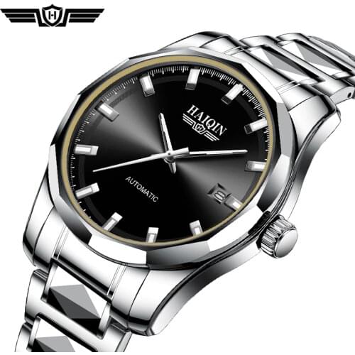 HAIQIN Mechanical Automatic Mens watches mens watches top brand luxury men watch steel waterproof wristwatch Reloj hombres 2020