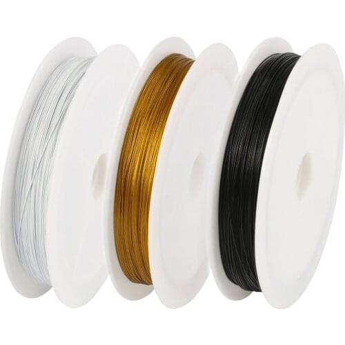 0.3/0.38/0.45mm Black Stainless Steel Wire Beading Rope Cord Fishing Thread String For Diy Handmade Crafts Jewelry Making