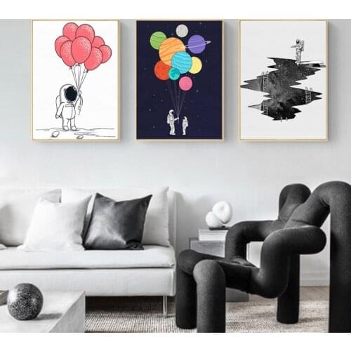 DIY Pictures By Numbers Painting By Number Astronaut Cartoon 3pcs Drawing On Canvas Hand Painted Paintings Art Home Decoration