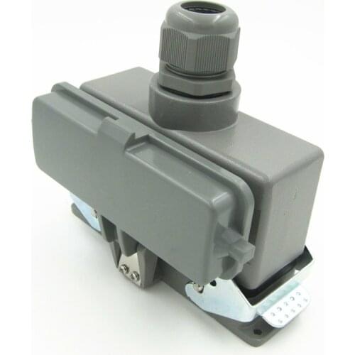 HDC-HE-024-2 Bring Cover Heavy Load Connector Shuangkou Top Outlet Heat Flux Avenue 24 Core 16A Plug Rectangle