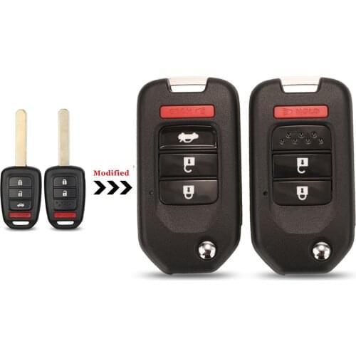 Jingyuqin 3/4 Buttons Replacement Modified Folding Remote Car Key Shell Case For Honda Greiz Civic City Xrv Vezel