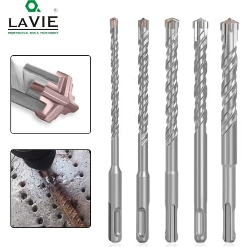 5pcs Electric Hammer SDS Plus Drill Bit Set Cross Tips 4 Cutters 160mm for Concrete Wall Brick Block Masonry Drilling Bits 6mm
