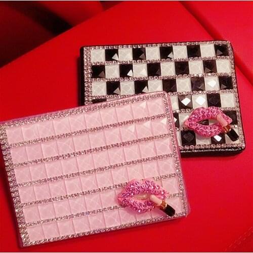 New diamond-shaped womens drivers license red lips driving license card set luxury ultra-thin fashion drivers license leather