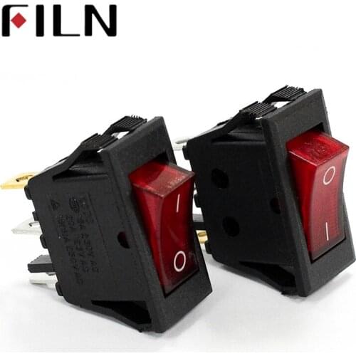 FILN New On Off Rectangle Long Rocker Switch with Cover Car Dash SPST KCD3 3PIN