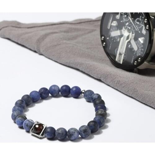 Wholesale natural tiger eye stone and Sodalite Simple Bracelets beads bracelet for jewelry gift