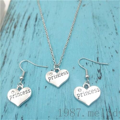 Princess Earring Necklace Sets Jewelry Set Antique,Beauty Vintage Fashion Women Christmas Birthday Girl Gifts