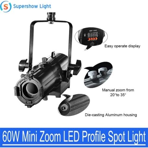 Manufacturer Mini 60W Spot LED Profile Spotlight WW/CW for Theater DMX Led Studio Profile Projector