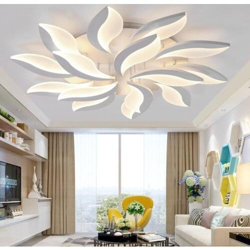 Qiseyuncai Postmodern Living Room Leaf LED Ceiling Light Simple Creative Restaurant Study Bedroom Acrylic Lighting