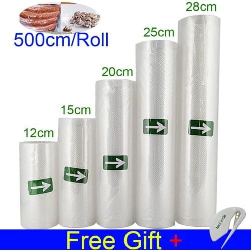 Food Vacuum Sealer Rolls 12 15 20 25 28 30cm X 500cm For Food Saving Vacuum Sealing Food Storage Bags Wholesale Dropshipping