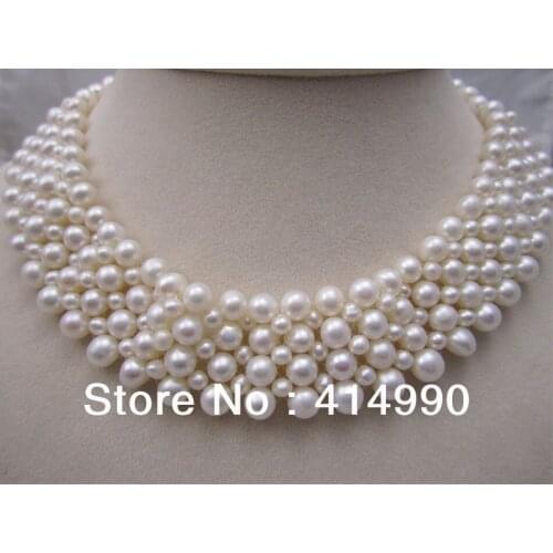 Wide pearl necklace wedding dinner covering postoperative scar, etc. The bride necklace woven natural pearl necklace