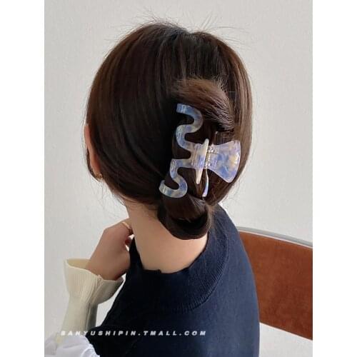 Ins wind Korean French retro acetate hair clip hair clip back of the head shark clip hairpin female elegant temperament