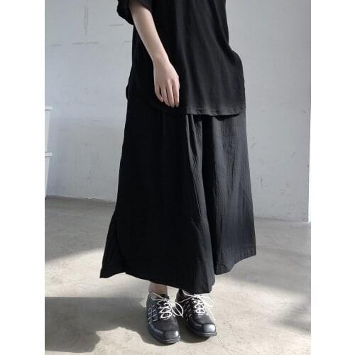 Ladies summer classic dark personality casual irregular leg design fashion trend large size nine point pants