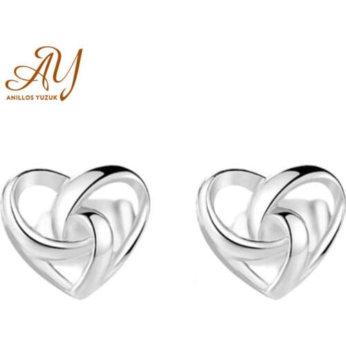 Anillos Yuzuk Real 925 Sterling Silver Romantic Heart Stud Earrings For Women Brincos Earrings High Quality Jewelry Anniversary
