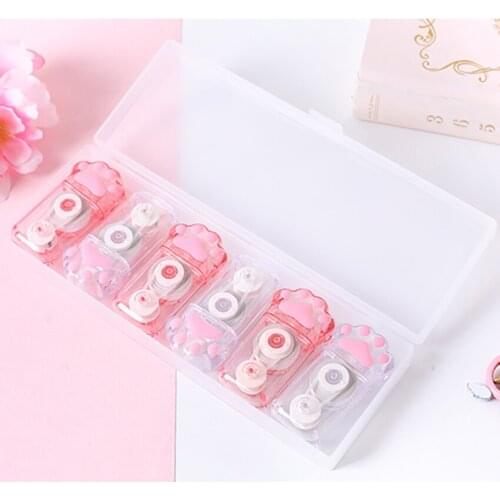 1 Set Creative Cat Claw Correction Tape Cute Cartoon Corrector School Stationery Kids Writing Correction Tape Combination Kit