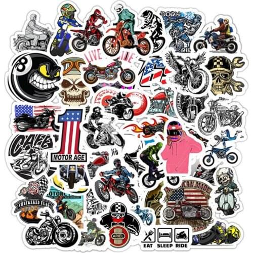 10/30/50PCS Cartoon Punk Motorcycle Diary Waterproof Graffiti Luggage Laptop Skateboard Toy Decoration Sticker Wholesale