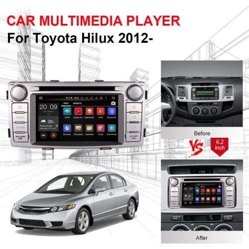 4GB RAM Android 8.0 Car DVD Video Multimedia Player GPS Navigation For Toyota Hilux 2012 2013 2014 2015 Radio Stereo Head Unit