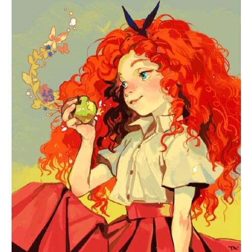 5D DIY Poured Glue Diamond Painting Kits Scalloped Edge Priity Anime Character Soft Canvas Wall Decoration Unique Handcraft Gift