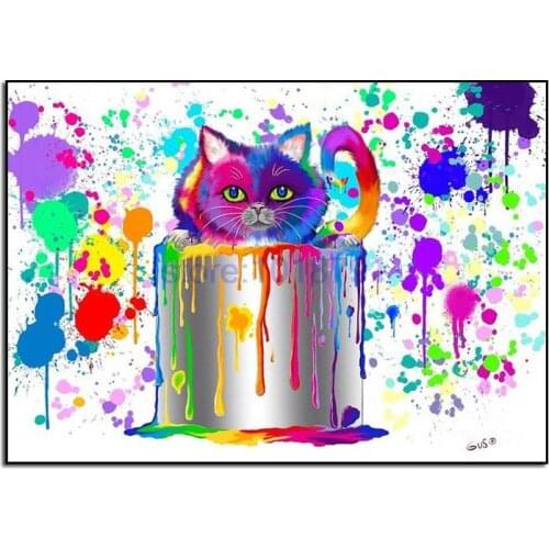 Diamond embroidery 5D full drill cross stitch crystal square diamond sets unfinish decorative diy diamond painting Color Cat