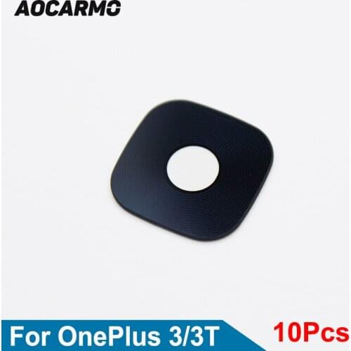 Aocarmo 10Pcs/Lot Back Rear Main Camera Glass Lens With Adhesive Sticker For OnePlus 3 1+3 A3000 3T 1+3T A3010 Replacement