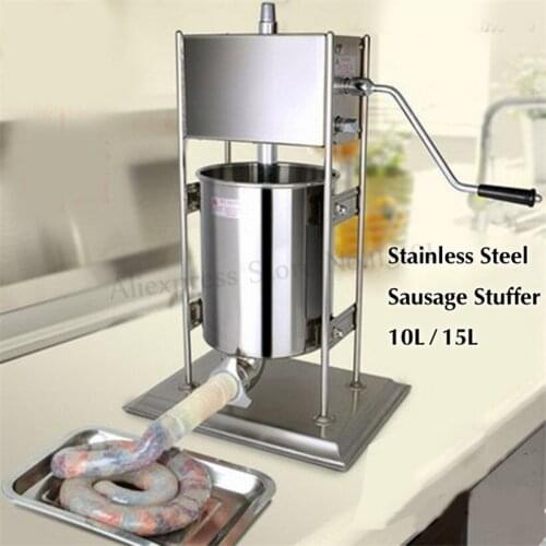 10Liters Manual Sausage Stuffer Meat Processing Machine Stainless Steel Churros Maker Restaurants Churro Filling Machine