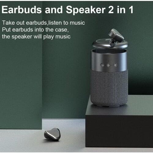 Ms 2 In 1 Speaker In-Ear Tws Wireless Earphones 2021 New Bluetooth-compatible HIFI Headphone with Portable Speakers