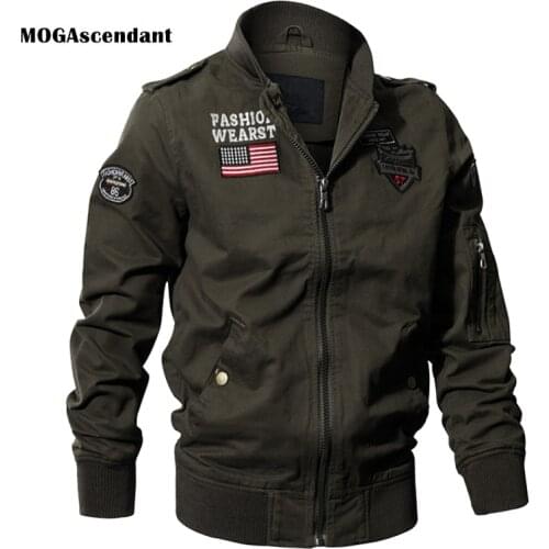 Mens Military Pilot Jackets Bomber Cotton Outwear Coat Tactical Army Jacket Male Casual Air Force Flight Jacket Plus Size 4XL