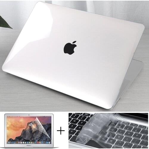 Laptop Case for Apple Macbook Air 13/11/MacBook Pro 13/16/15 Inch Transparent Hard Shell +Keyboard Cover+Screen Protector