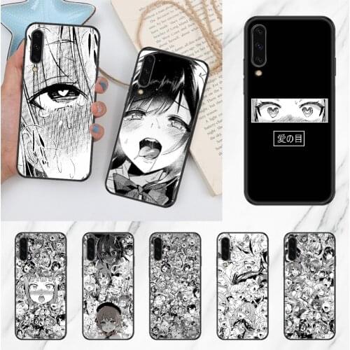 Hentai Anime Girl Faces Phone case For Samsung Galaxy A 3 5 7 8 10 20 21 30 40 50 51 70 71 E S 2016 2018 4G black fashion coque