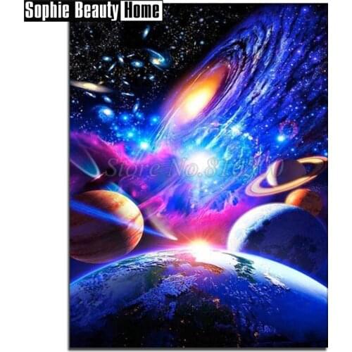 DIY Diamond Painting Cross Stitch Diamond Mosaic Needlework Crafts the Universe Planet Full Diamond Embroidery Home Decor 189094