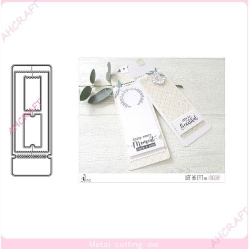 Long Rectangle Label Metal Cutting Dies for DIY Scrapbooking Photo Album Decorative Embossing PaperCard Crafts Die2021