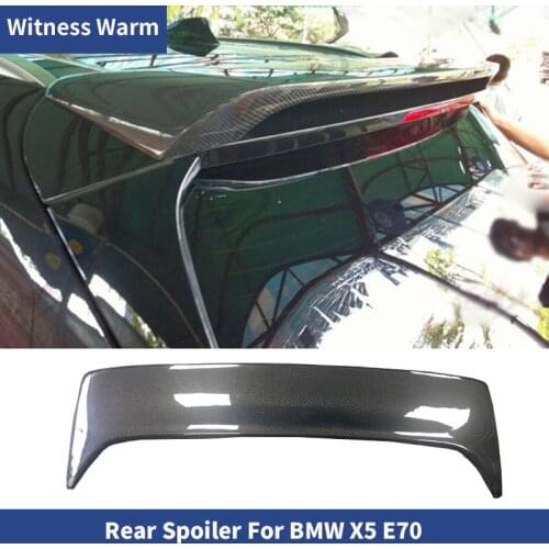 For BMW E70 X5 High Quality FRP Unpainted / Carbon Fiber Rear Roof Spoiler Top lip Wing Car Body Kit 2007-2013