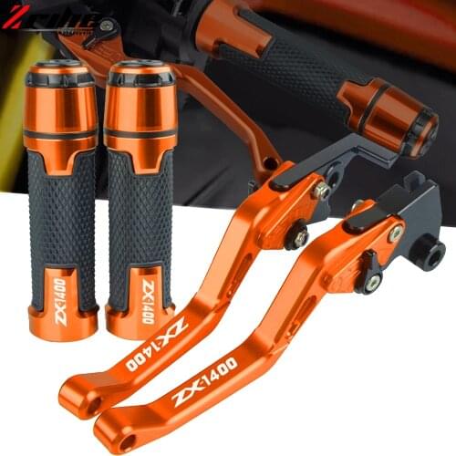 For Kawasaki ZX1400 ZX14R ZZR1400 2006-2016 Motorcycle Adjustable Folding Brake Clutch Levers Handlebar Hand Handle Bar Grips