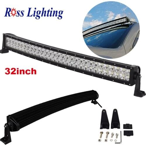 1x 180W 32inch Curved LED Light Bar For Truck Offroad 4x4 Truck SUV 4WD Boat Crane Pickup Car Roof Driving Lamp Combo LED Bar