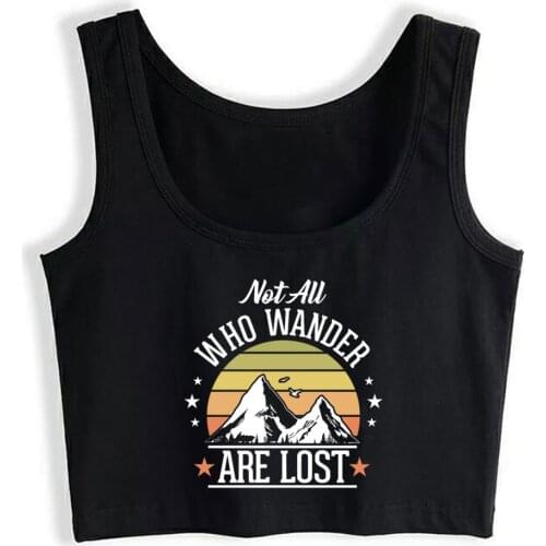 Crop Top Female Not All Who Wander Are Lost Design Harajuku Custom Tops Women
