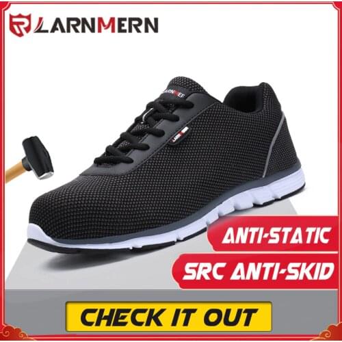 LARNMERN Work Shoes Men Steel Toe Safety Shoes Lightweight Comfortable Anti smashing SRC Non slip Reflective women Work Sneakers