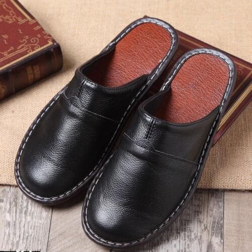 Summer Home Leather Slippers Male and Female Indoor Slippery Floor Sandles Home Shoes Fashion Casual Shoes