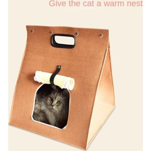 Multifunction Foldable Washable Felt Pet Bed Puppy Cat Litter Carring Bag Outdoor Travel Pet Handbag Pet Supplies