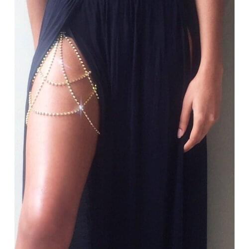 Fashion Accessories Personalized NightclubBody Simple SexyFull Drill Mult LayerLeg Chain Wholesale